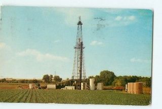 Vintage Postcard Broom Corn & Oil Derrick Oklahoma Stamp 1962
