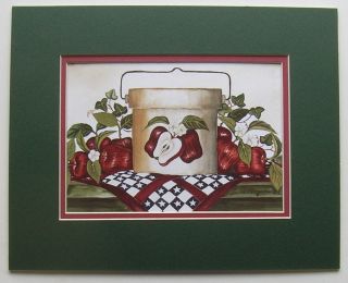 Apples Pictures Crocks Country Quilt Matted Country Picture For 