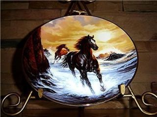 THE FRANKLIN MINT SUNRISE FREEDOM BROWN HORSE PLATE