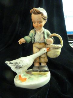 Vintage Friedel Bavria Figurine of a Boy w/ Goose