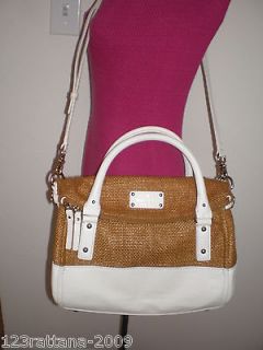 Kate Spade New York leslie Small Straw Satchel Handbag Pre owned 