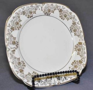 Edwin Knowles China Cream & Gold Flower LUNCHEON PLATE