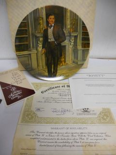 Gone With The Wind Knowles RHETT Collectors Plate w/ Certificates 4th 