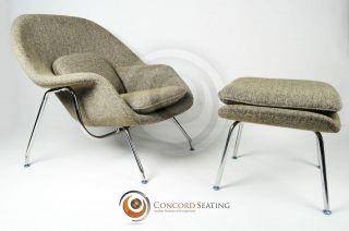 Eero Saarinen Style Womb Chair and Ottoman Set   Oatmeal