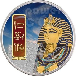 TUTANKHAMUN Egypt Silver Palladium Gold Red Carnelian Coin 2 Oz 50 