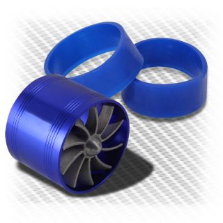 Air Intake 2.5 3 Aluminum Blue Gas Fuel Saver Fan Supercharge Turbo 