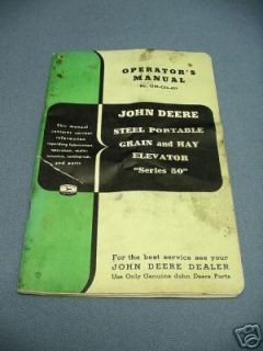 John Deere Operator’s Manual – 50 Grain & Hay Elevator