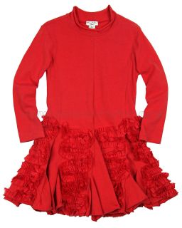 Eliane et Lena Girls Dress Roza, Red, Sizes 5, 6, 8, 10, 12