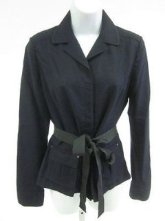 ELIE TAHARI Black Wool Long Sleeves Button Down Coat Jacket Sz XS