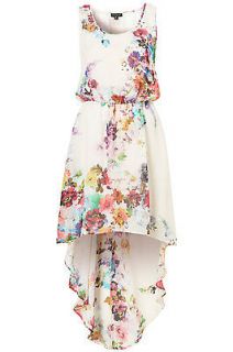 Topshop Floral Dip Hem Hi Low Maxi Dress    US 6/UK 10