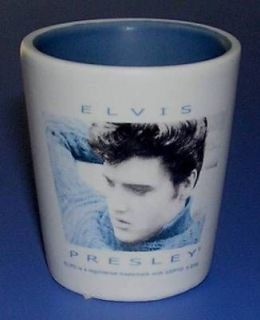 Elvis Presley BEAUTIFUL SHOT OF HIS FACE (WHITE SHOT GLASS) .New with 
