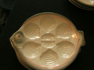 Set of 6 Vintage Oyster Plates Marked from Czechoslovakia Victoria 