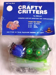 Vintage CRAFTY CRITTERS by EMILIE/70s Beaded Animal Craft Kit/TAMMY 