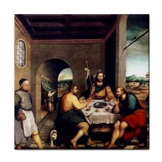 Jacopo Bassano Supper at Emmaus Ceramic Tile