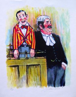 Barry Leighton Jones Hand Signed Giclee Theatre of Law Puppet Lawyer