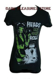   TATTOO ROCKABILLY HEADS ARE GONNA ROLL GOTHIC PUNK EMO ZOMBIE SHIRT