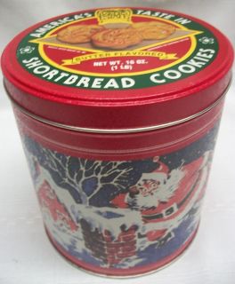 Vintage Bakers Estate Cookie Tin w/Nostalgic Santa Claus Art