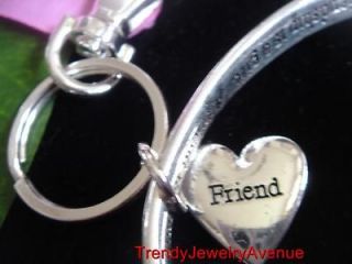 Best FRIEND Friendship Heart Key RING chain Charms//