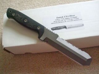 Entrek USA Diver Sharpened Crowbar Knife Hand Made by Ray Ennis New