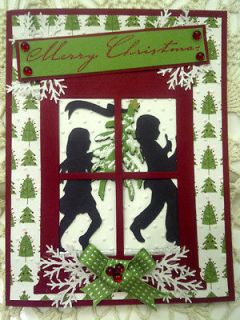 SILHOUETTE CHRISTMAS TREE Handmade Card Kit (6) with Stampin Up 