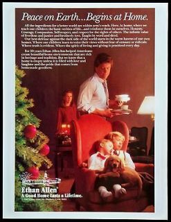 1987 Ethan Allen Furniture Christmas Scene Magazine Ad