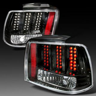 DEPO BLACK LED TAIL LIGHTS L+R for 99 04 FORD MUSTANG