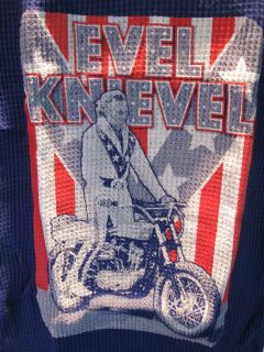 NOS 70s EVEL KNiEVEL STUNT MOTORCYCLE DAREDEViL SPORT BLUE THERMAL T 