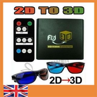 2D to 3D Video Converter Box for XBOX 360 DVD PS3 STB PC Laptop Full 