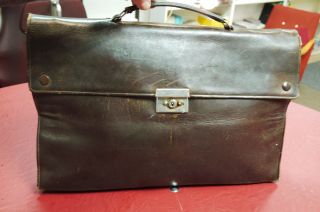 ANTIQUE SOFT MENS LEATHER BREIF ATTACHE CASE, BAG FROM THE 1930S 