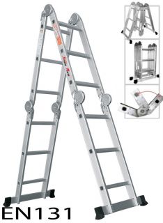   12.5ft Multi Fold Purpose Folding Aluminum Extension Ladder EN131
