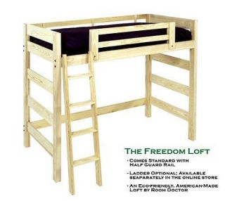 Twin Size Freedom Loft Bed Frame Unfinished Wood NEW