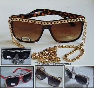 Wayfarer Style Chain Sunglasses_GRE​AT SIZE for WOMEN with SMALL to 