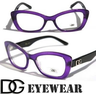   Cat Eye Fashion Designer Eye glasses Clear Lens Frame Sexy Purple RX