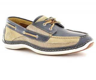 Timberland Mens Boat Shoes 74090 Annapolis Navy Brown Leather