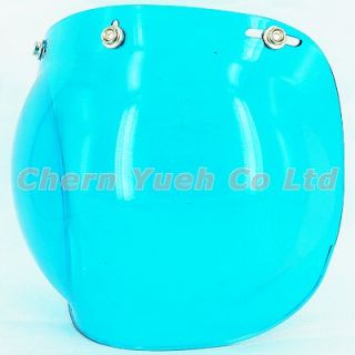 Bubble Shield Visor Face Mask Blue Lens for Vintage Open Face Helmet 