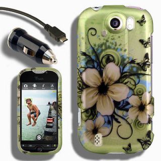 Faceplate Case+Car Charger for T Mobile MyTouch 4G Slide E Pouch Snap 