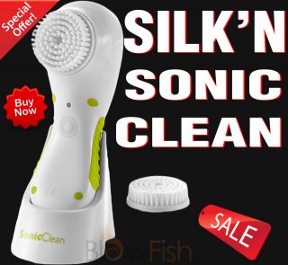   Sonic Clean with 2 Brushes Facial Cleanser1 year warranty 110 240v