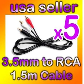 iPHONE/iPOD STEREO Y ADAPTER 3.5mm RCA AUDIO CABLE USA SELLER