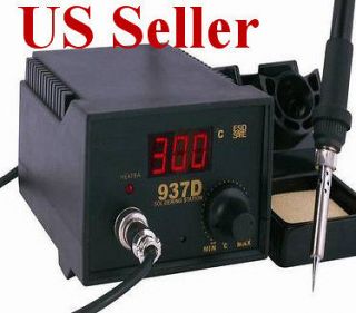 SOLDERING IRON STATION w/ 2 iron handles with tip & 5 extra tips 937D