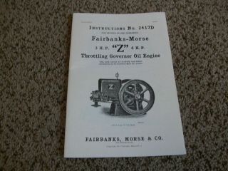 FAIRBANKS MORSE Z 3 & 6HP Owners Manual Reprint Hit & Miss 