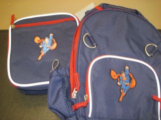 Pottery Barn Kids Fairfax Small Backpack Superman Patch + Lunch Box 
