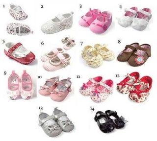 NWT Mothercare Pre walker Crib Shoes Baby Girls Szs Up to 24 Months