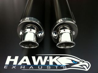 Aprilia Falco SL 1000 Pair of Hawk Black Oval Exhaust Cans Silencers 