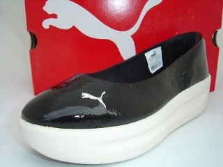 New PUMA Black Patent Platform 5.5 Slip on Casual Sneakers Cat Shoes 