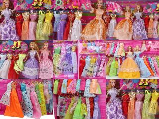    15 Barbie Dress & Accessories for Barbie Doll & 70Pcs False Nail