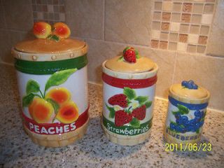 Vintage Fruit Labels Kitchen Canisters Colorful Decor
