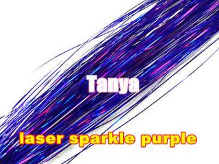   sparkle purple 28 Silk Hair Tinsel Salon for Feather Hair Extension