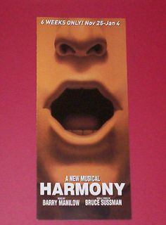 HARMONY, 2003 RARE Pre Broadway FLOP Musical Flyer, Philadelphia 