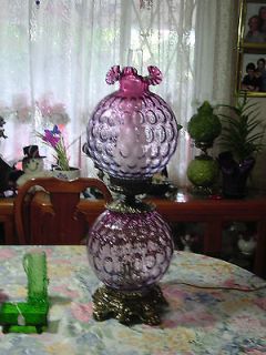 RARE FENTON MULBERRY GONE WITH THE WIND BANQUET LAMP 1 OF A KIND