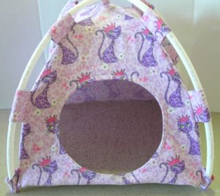 LARGE PURPLE KITTY PUP TENT PET BED/CAT/ DOG /TOY/DOLL/FERR​ET